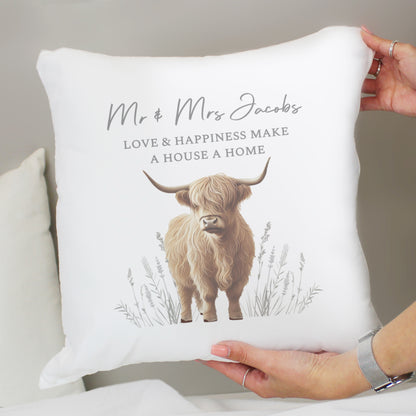 Personalised Highland Cow Cushion