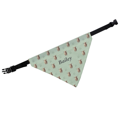 Personalised Highland Cow Dog Bandana