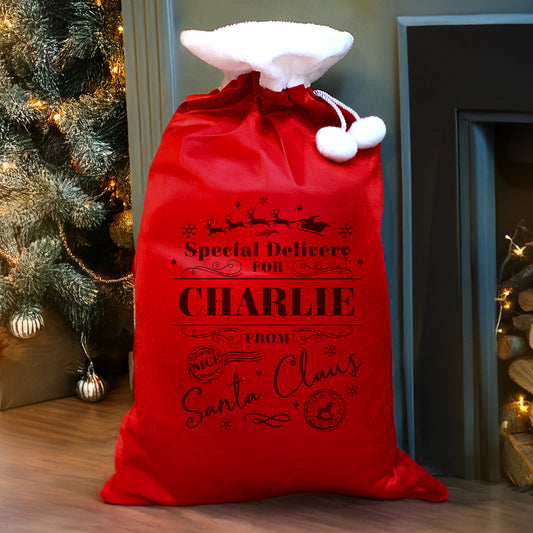 Personalised Special Delivery Red Sack