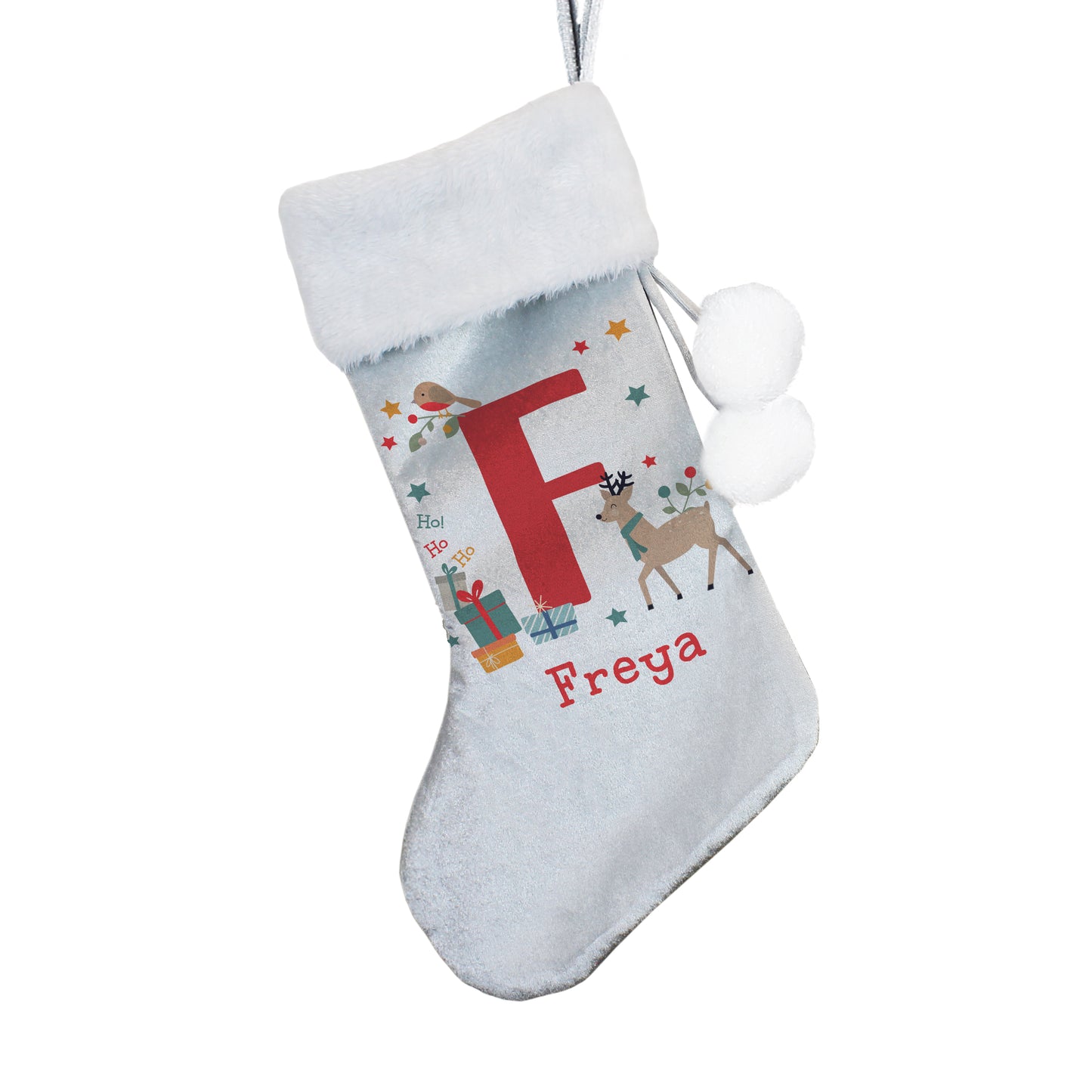 Personalised Initial Reindeer Christmas Stocking