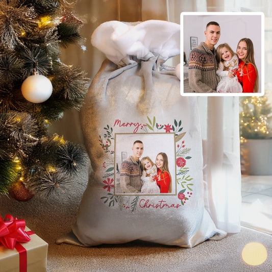 Personalised Photo Upload Christmas Sack