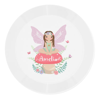 Personalised Toadstool Fairy Plastic Plate