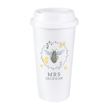 Personalised Bee Insulated Travel Cup