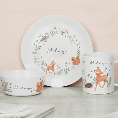 Personalised Woodland Animals Breakfast Set