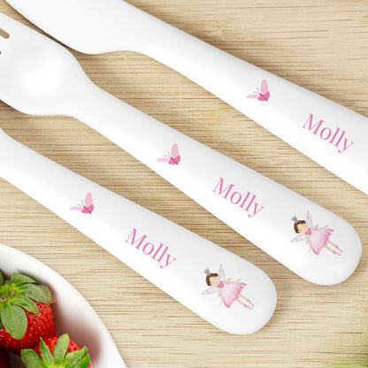 Personalised Fairy Princess Plastic Cutlery Set