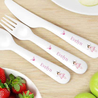 Personalised Fairy Princess Plastic Cutlery Set