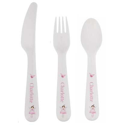 Personalised Fairy Princess Plastic Cutlery Set