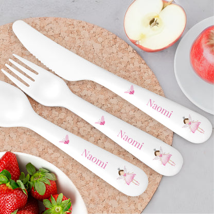 Personalised Fairy Princess Plastic Cutlery Set