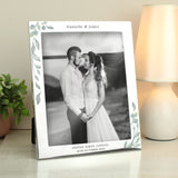 Personalised Botanical 10x8 Silver Photo Frame
