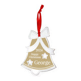Personalised Golden Christmas Bell Decoration