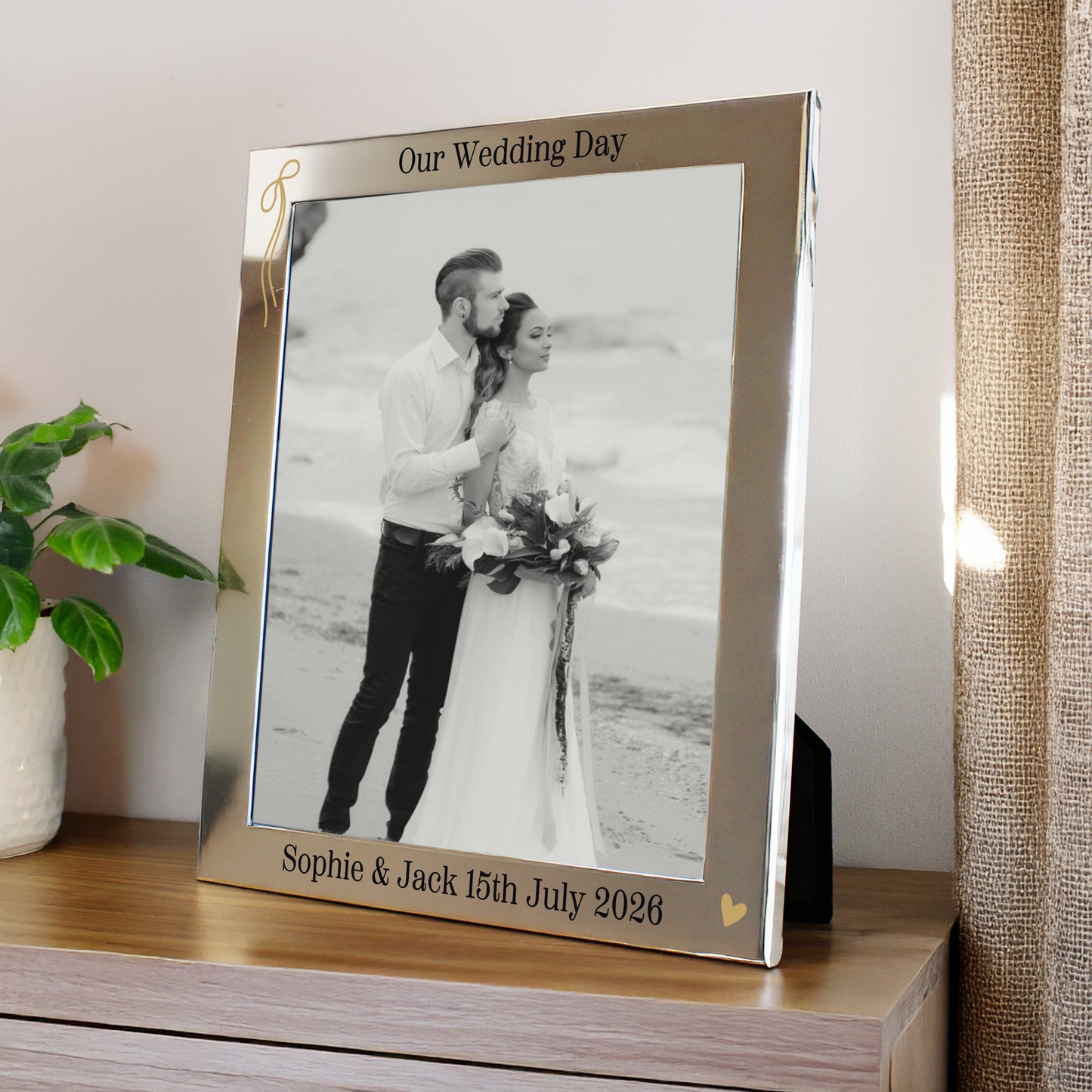 Personalised Black & Gold Free Text 8x10 Photo Frame