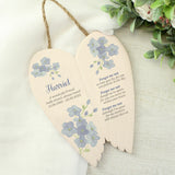Personalised Forget Me Not Memorial Ceramic Wings