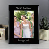 Personalised 5x7 Black Glass Photo Frame