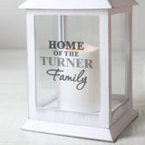 Personalised The Family White Lantern