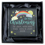 Personalised On Your Christening Rainbow Crystal Token