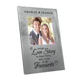 Personalised Every Love Story Is Beautiful 4x4 Glitter Glass Photo Frame