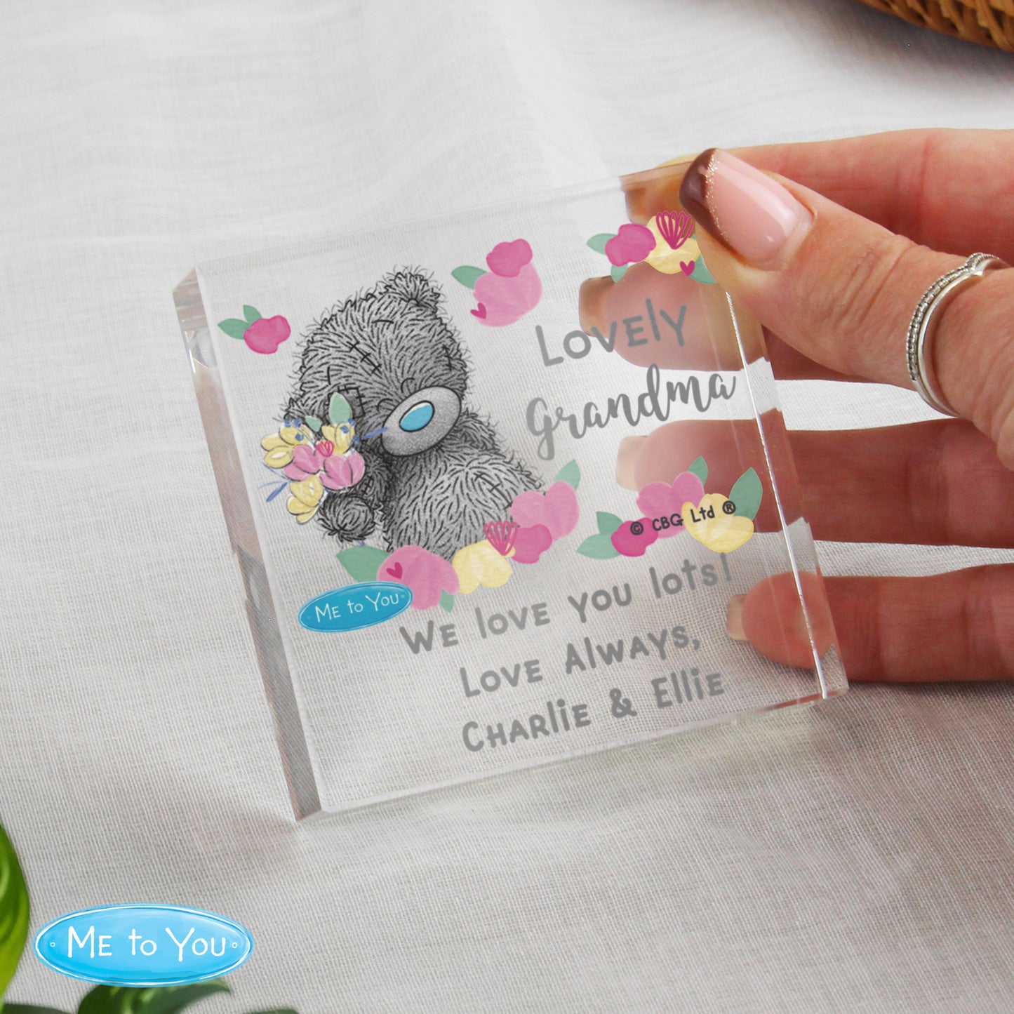 Personalised Me to You Lovely Mum Crystal Token