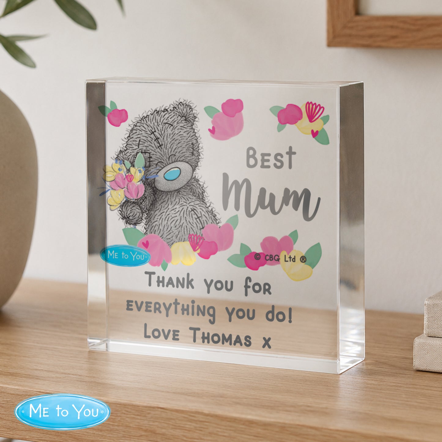Personalised Me to You Lovely Mum Crystal Token