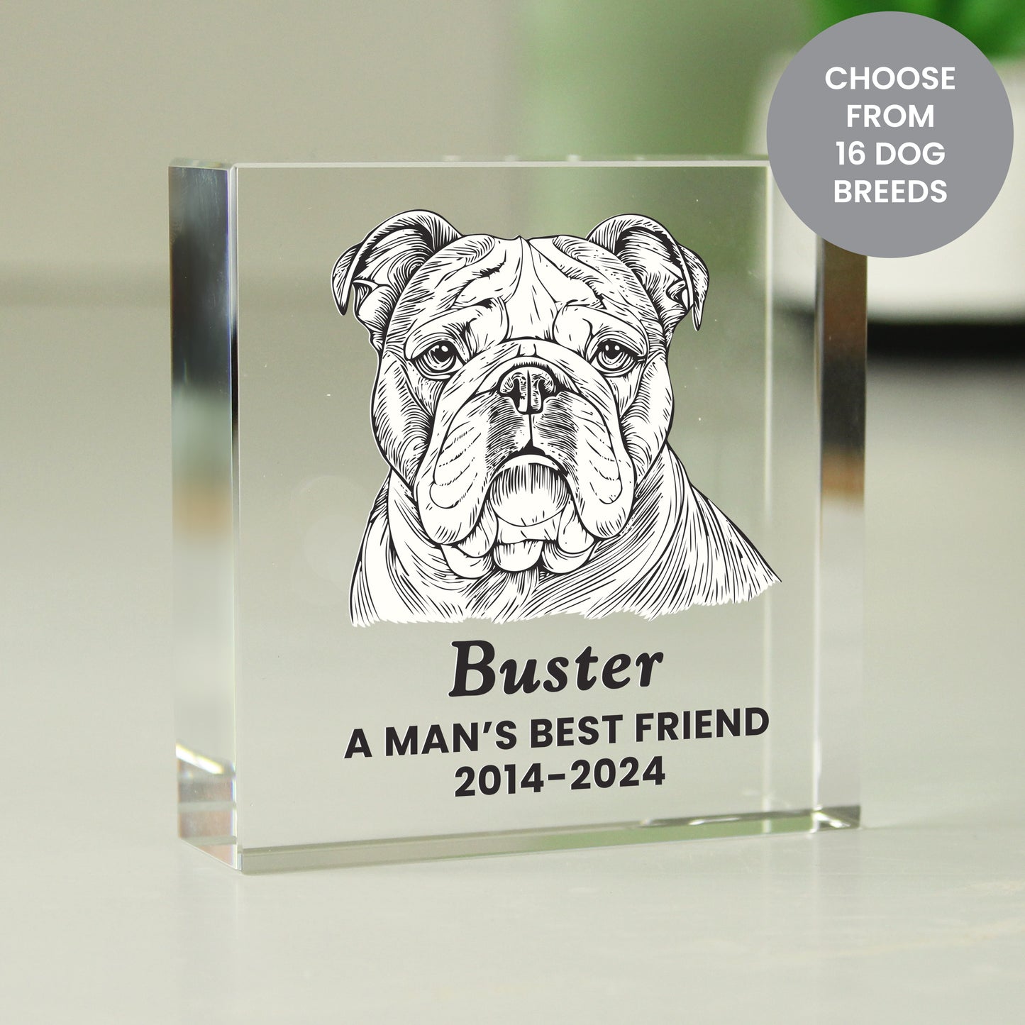 Personalised Dog Breed Small Crystal Ornament
