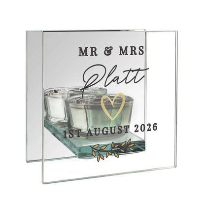 Personalised Wedding Mirrored Tealight Holder