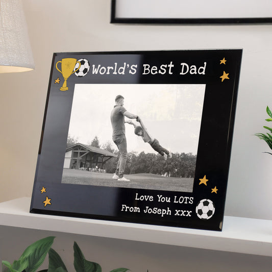 Personalised Simply The Best 5x7 Landscape Black Glass Photo Frame