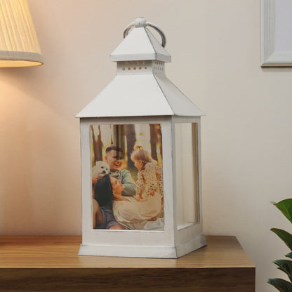 Personalised Photo Upload White Lantern