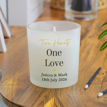 Personalised Black & Gold Free Text Frosted Candle