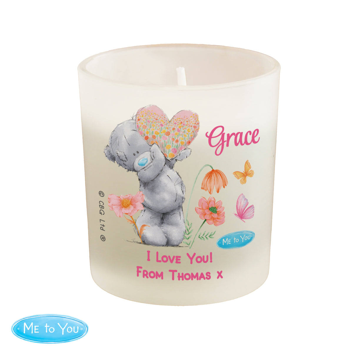 Personalised Me to You Flowery Jar Candle