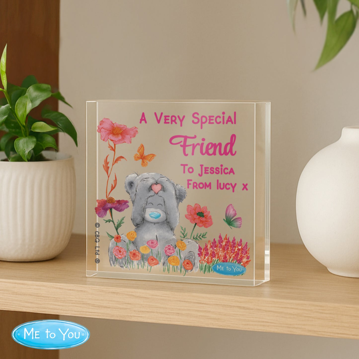 Personalised Me to You Flowery Glass Ornament