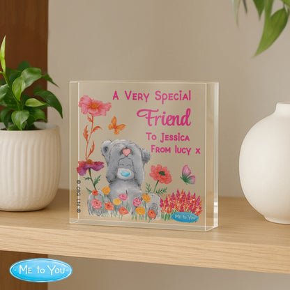 Personalised Me to You Flowery Glass Ornament