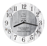 Personalised Any Message Shabby Chic Large Wooden Clock