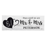 Personalised Rustic Chalk Countdown Wooden Mantel Decoration