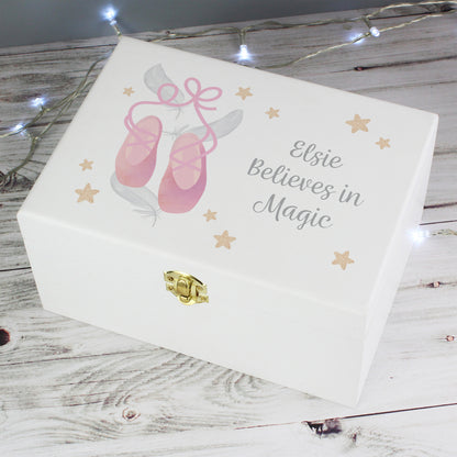 Personalised Swan Lake Ballet White Wooden Keepsake Box - 22 x 16cm