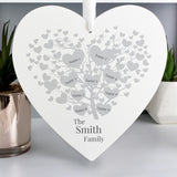 Personalised Family Tree Large Wooden Heart