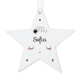 Personalised Baby Moon Wooden Star Decoration