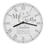 Personalised Mr & Mrs Wooden Clock