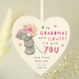 Personalised Me To You If... Were Flowers Wooden Heart Decoration