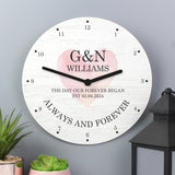 Personalised Couples Wooden Clock