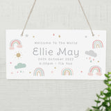 Personalised Pastel Rainbow Wooden Sign