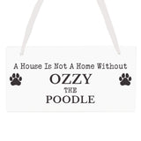 Personalised Paw Print Dog Breed Wooden Sign