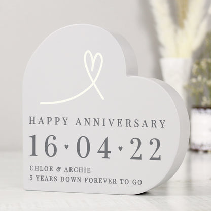 Personalised Free Text Free Standing Heart Ornament