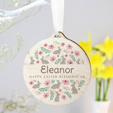 Personalised Floral Easter Tree Wooden Decoration