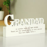 Personalised Free Text Heart Wooden Grandad Ornament