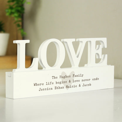 Personalised Free Text Heart Wooden Love Ornament