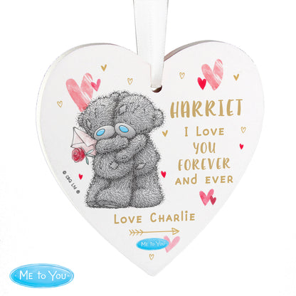 Personalised Me To You Hold You Forever Wooden Heart Decoration