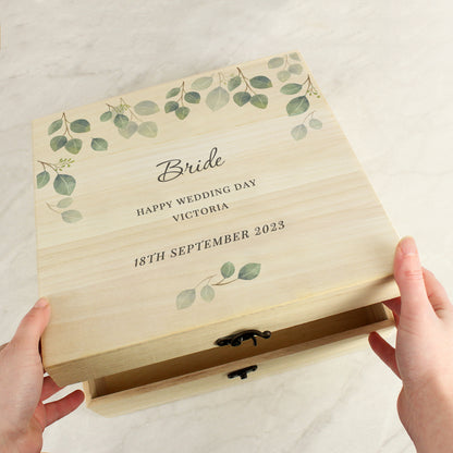 Personalised Botanical Wooden Keepsake box
