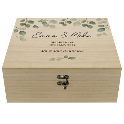 Personalised Botanical Wooden Keepsake box - 28 x 28cm