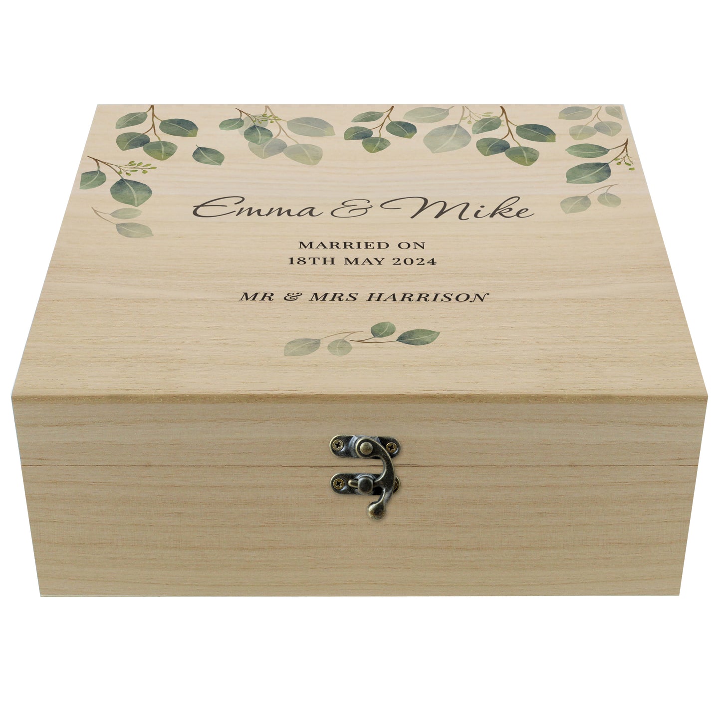 Personalised Botanical Wooden Keepsake box