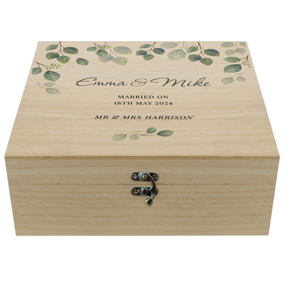Personalised Botanical Wooden Keepsake box