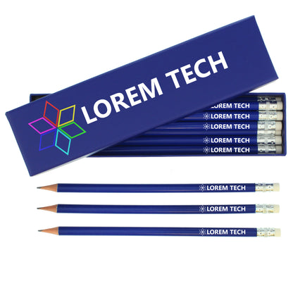 Bespoke Design Blue Pencils & Box